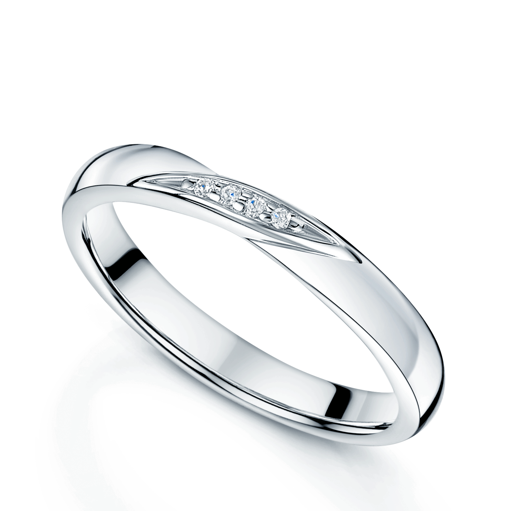 Berry's Platinum Diamond Set Twist Shaped Wedding Ring - Berry's Jewellers