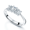 Berry's Platinum Emerald Cut And Round Brilliant Cut Seven Stone Diamond Ring - Berry's Jewellers