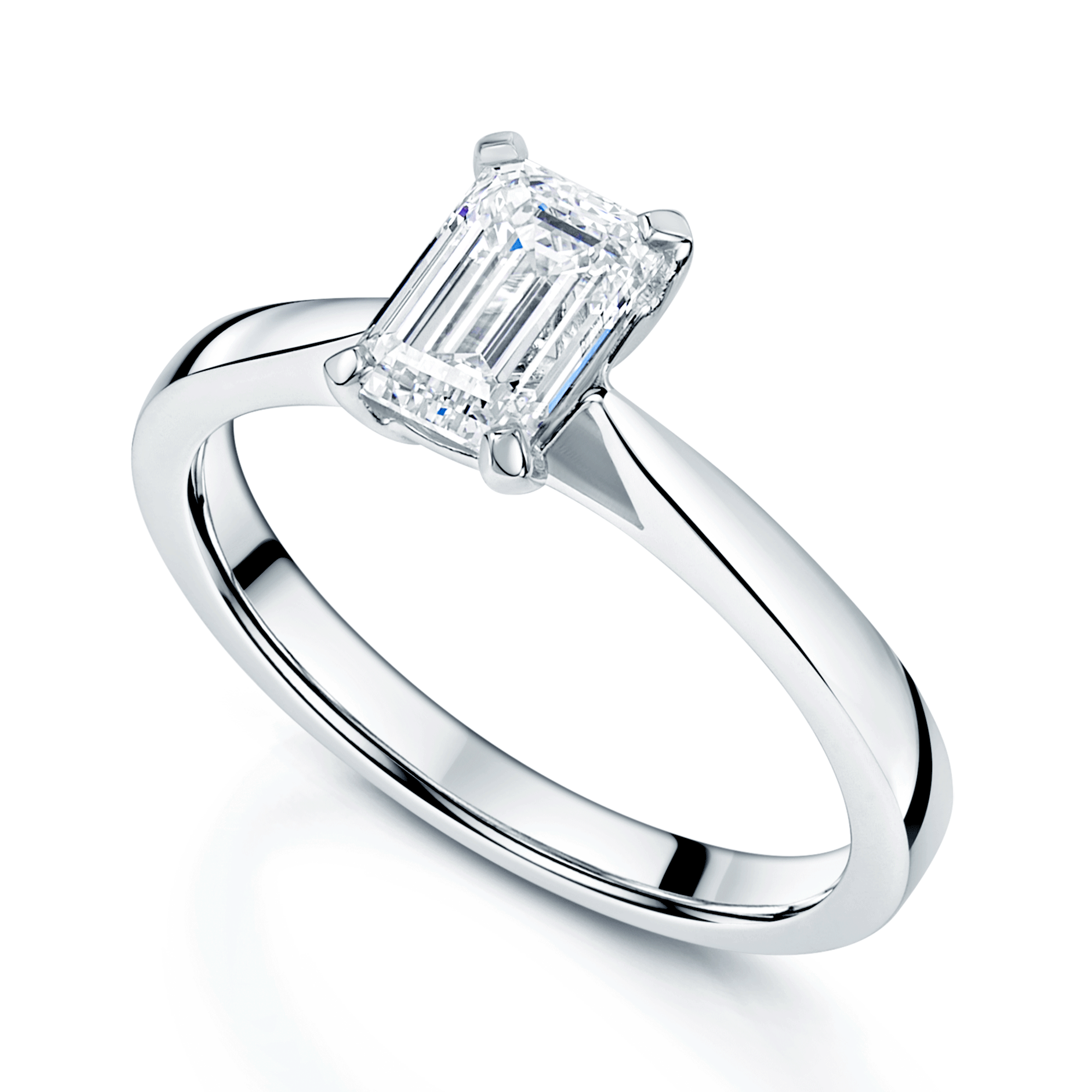 Berry's Platinum Emerald Cut Diamond Engagement Ring - Berry's Jewellers