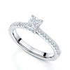 Berry's Platinum Emerald Cut Diamond Engagement Ring With Diamond Set Shoulders - Berry's Jewellers