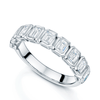 Berry's Platinum Emerald Cut Diamond Half Eternity Rub Over Set Ring - Berry's Jewellers