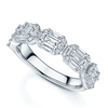 Berry's Platinum Five Stone Baguette and Round Brilliant Diamond Horizontal Cluster Ring - Berry's Jewellers