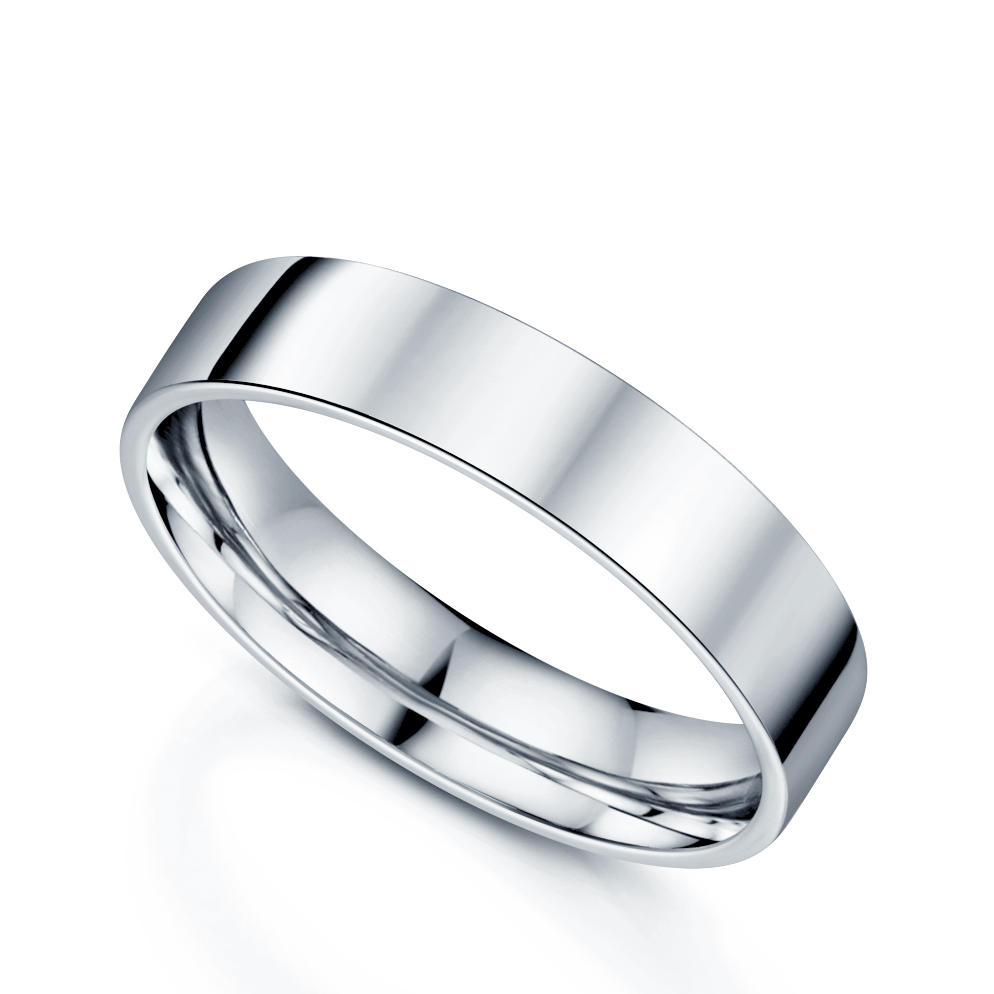 Platinum Flat Court Gents Wedding Ring