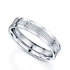 Berry's Platinum Flat Court Lined Detail Wedding Ring - Berry's Jewellers