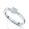 Berry's Platinum Four Princess Cut Diamond Four Claw Set Ring With Baguette Cut Diamond Shoulders - Berry's Jewellers