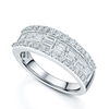 Berry's Platinum Four Row Baguette & Brilliant Cut Claw Set Diamond Dress Ring - Berry's Jewellers