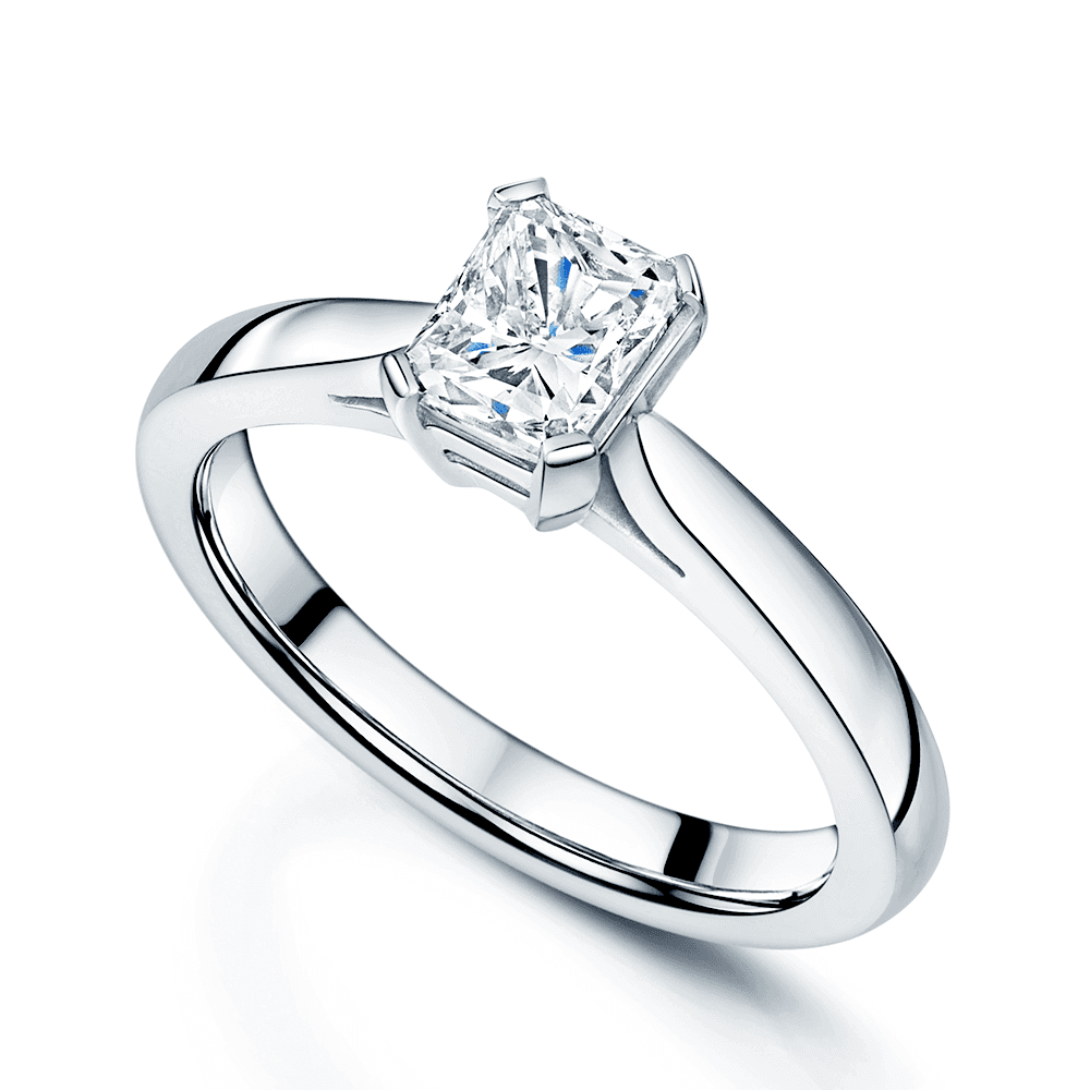 Berry's Platinum GIA Certificated 0.92 Carat Radiant Cut Solitaire Diamond Ring - Berry's Jewellers