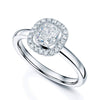 Berry's Platinum GIA Certificated Cushion Cut Diamond Halo Ring With A Rub Over Centre - Berry's Jewellers