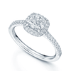 Berry's Platinum GIA Certificated Cushion Shaped Diamond Halo Cluster Ring With Diamond Set Shoulders - Berry's Jewellers