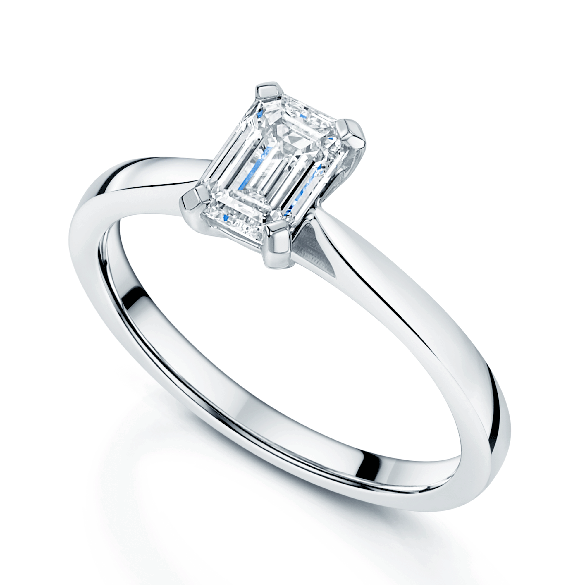 Berry's Platinum GIA Certificated Emerald Cut Diamond Single Stone Engagement Ring - Berry's Jewellers