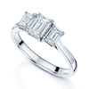 Berry's Platinum GIA Certificated Emerald Cut Diamond Three Stone Ring - Berry's Jewellers