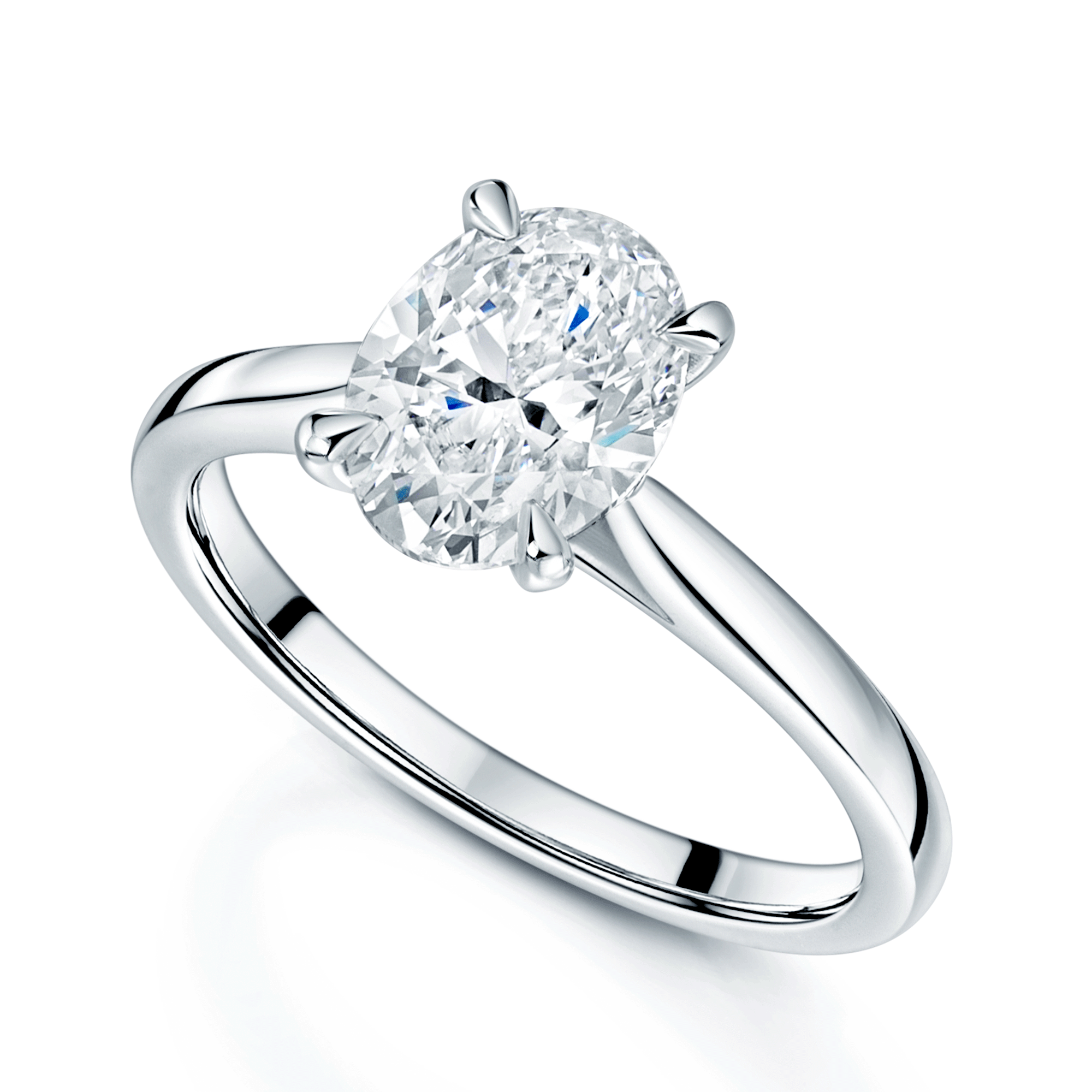 Platinum GIA Certificated Oval Cut Diamond Engagement Ring