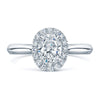 Berry's Platinum GIA Certificated Oval Diamond Ring With A Diamond Halo Surround - Berry's Jewellers