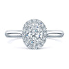 Berry's Platinum GIA Certificated Oval Diamond Ring With A Diamond Halo Surround - Berry's Jewellers