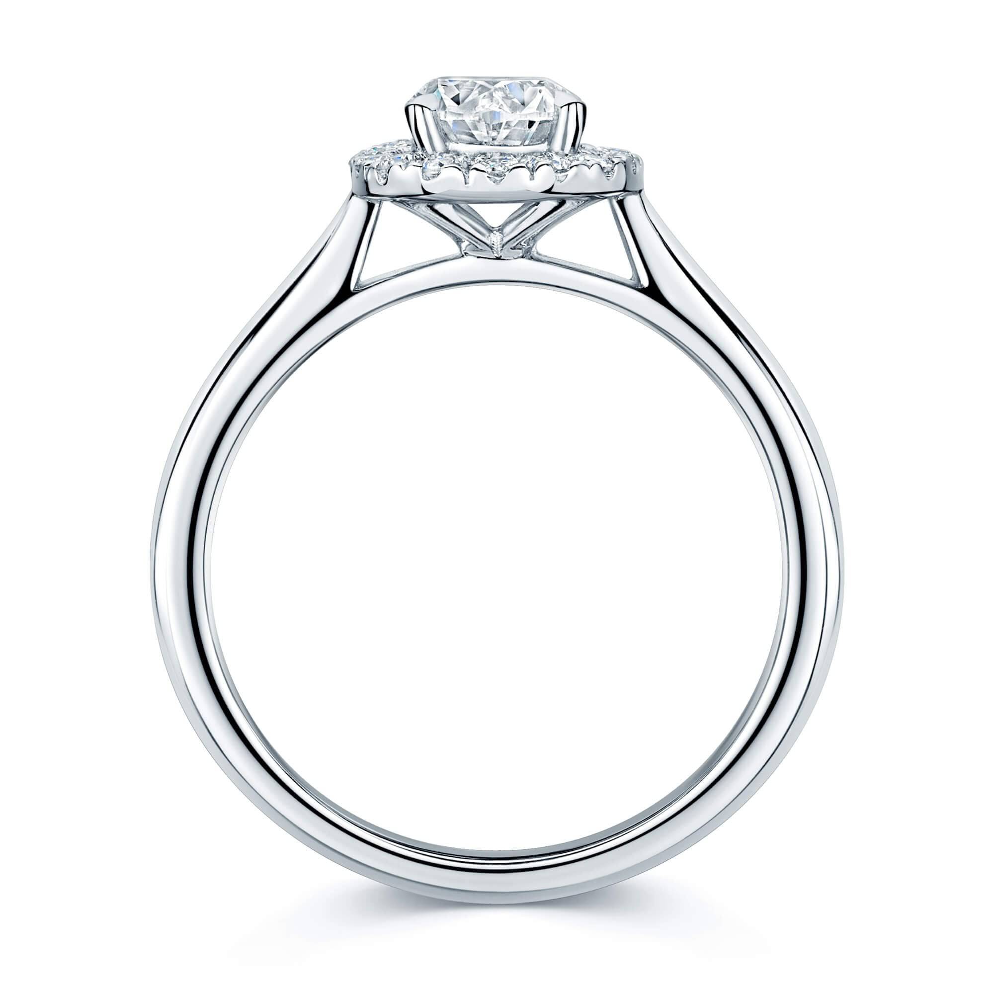 Berry's Platinum GIA Certificated Oval Diamond Ring With A Diamond Halo Surround - Berry's Jewellers