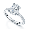 Berry's Platinum GIA Certificated Oval Solitaire Diamond Ring With Diamond Claw Set Shoulders - Berry's Jewellers