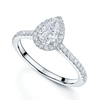 Berry's Platinum GIA Certificated Pear cut Diamond Halo Ring With Diamond Set Shoulders - Berry's Jewellers