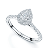 Berry's Platinum GIA Certificated Pear cut Diamond Halo Ring With Diamond Set Shoulders - Berry's Jewellers