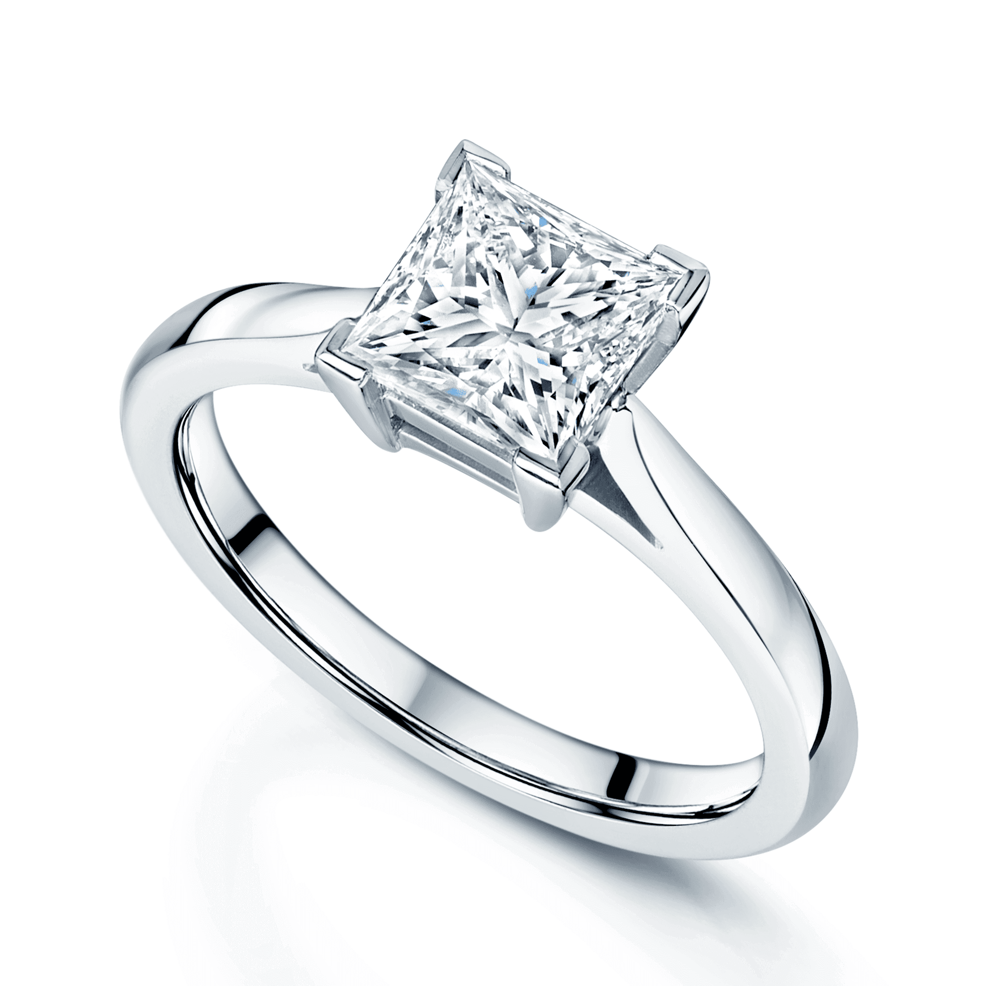 Platinum GIA Certificated Princess Cut Diamond Solitaire Ring