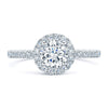 Berry's Platinum GIA Certificated Round Brilliant Cut Diamond Halo Ring With Diamond Set Shoulders - Berry's Jewellers