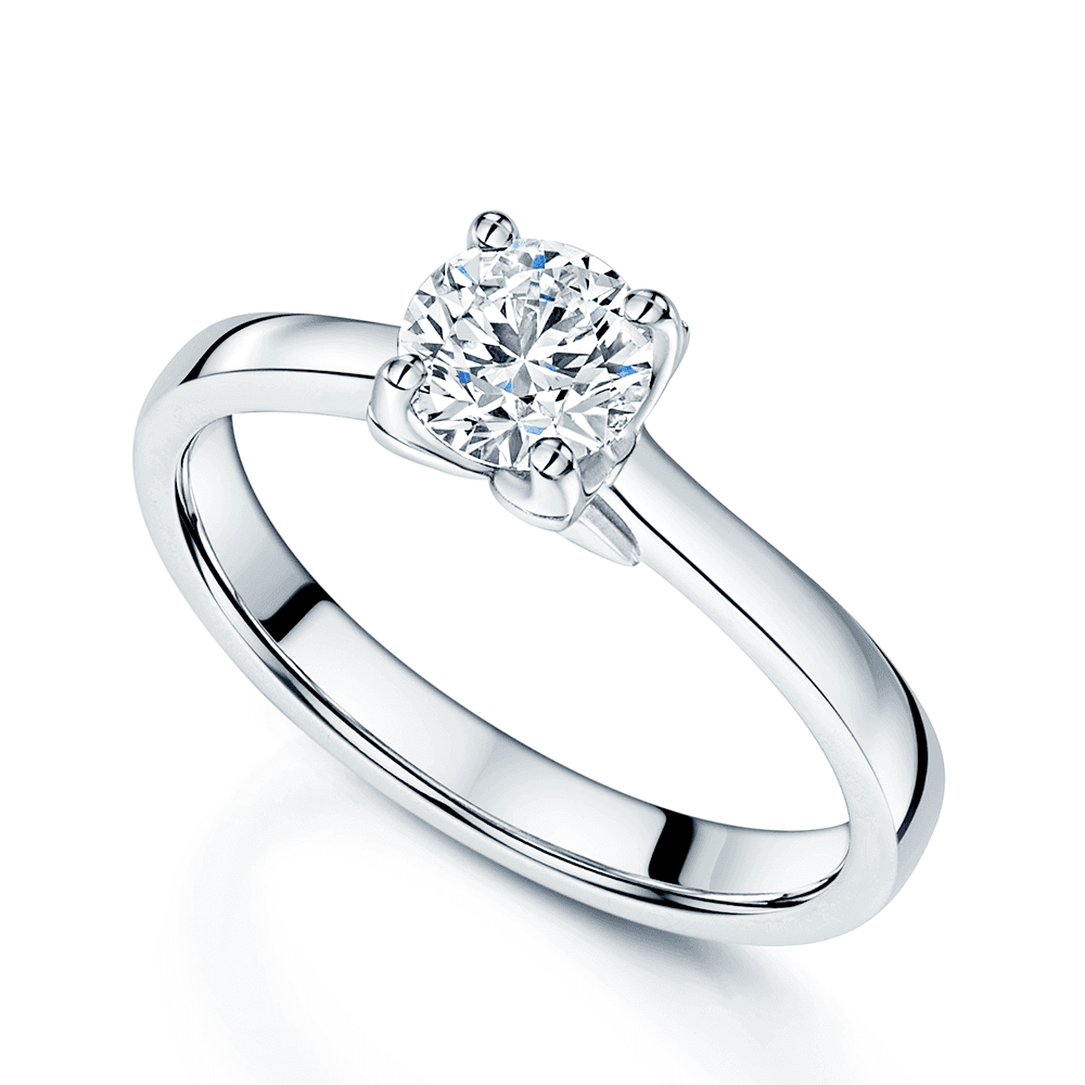 Platinum GIA Certificated Round Brilliant Cut Diamond Solitaire Ring