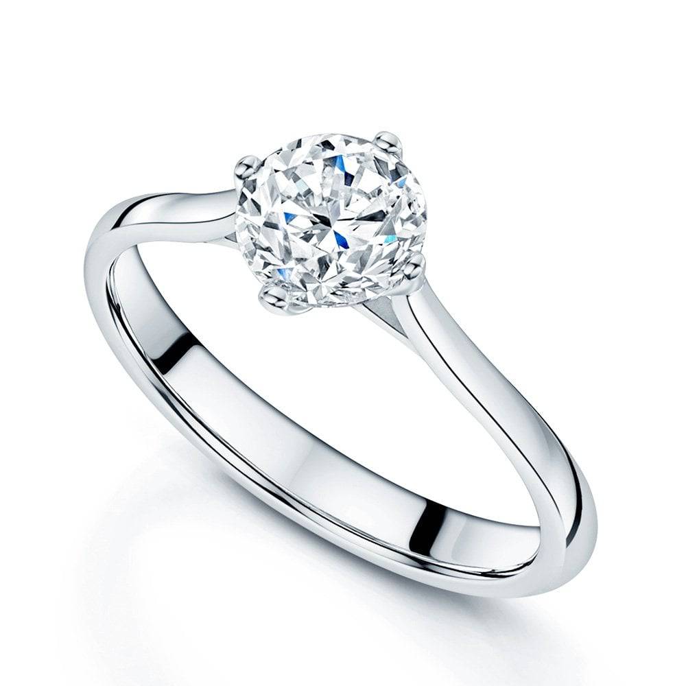 Platinum GIA Certificated Round Brilliant Cut Diamond Solitaire Ring