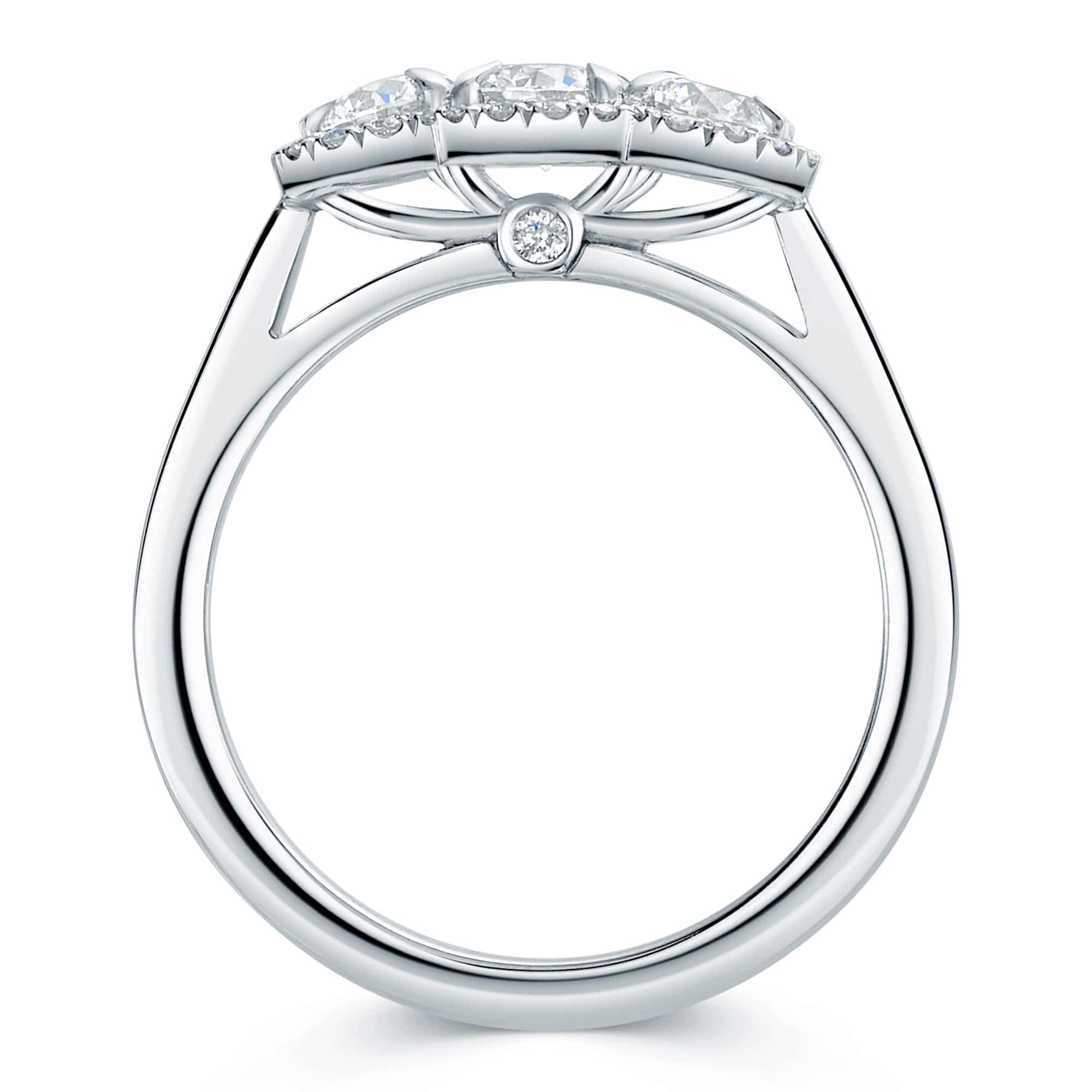 Platinum GIA Certificated Round Brilliant Cut Diamond Three Stone Ring