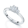 Berry's Platinum GIA Emerald Cut Diamond With Two Trilliant Cut Diamonds Trilogy Ring - Berry's Jewellers