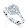 Berry's Platinum Grain Set Multi Stone Diamond Cluster Ring with Curved Halo Setting - Berry's Jewellers