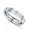 Berry's Platinum Matt Court Shape Wedding Ring With Polished Centre Line - Berry's Jewellers