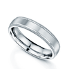 Berry's Platinum Matt Court Shape Wedding Ring with Polished & Millgrain Edges - Berry's Jewellers