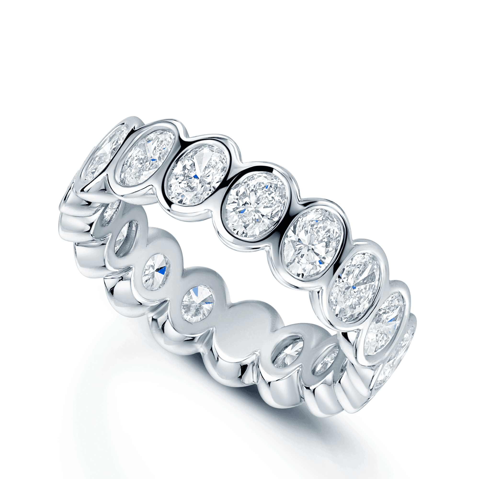 Platinum Oval Cut Diamond Full Eternity Ring