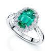 Berry's Platinum Oval Cut Emerald And Diamond Halo Cluster Ring - Berry's Jewellers