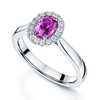 Berry's Platinum Oval Cut Pink Sapphire & Diamond Cluster Ring - Berry's Jewellers