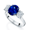 Berry's Platinum Oval Cut Sapphire And Diamond Three Stone Ring - Berry's Jewellers