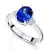 Berry's Platinum Oval Cut Tanzanite And Round Brilliant Three Stone Ring - Berry's Jewellers