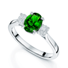 Berry's Platinum Oval Cut Tsavorite And  Diamond Three Stone Ring - Berry's Jewellers