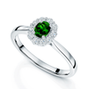 Berry's Platinum Oval Cut Tsavorite And Round Brilliant Cut Diamond Cluster Ring - Berry's Jewellers