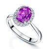 Berry's Platinum Oval Pink Sapphire & Diamond Claw Set Cluster Ring - Berry's Jewellers