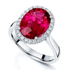 Berry's Platinum Oval Rubellite Diamond Halo Set Ring - Berry's Jewellers