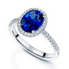 Berry's Platinum Oval Sapphire And Diamond Cluster Ring With Diamond Set Shoulders - Berry's Jewellers