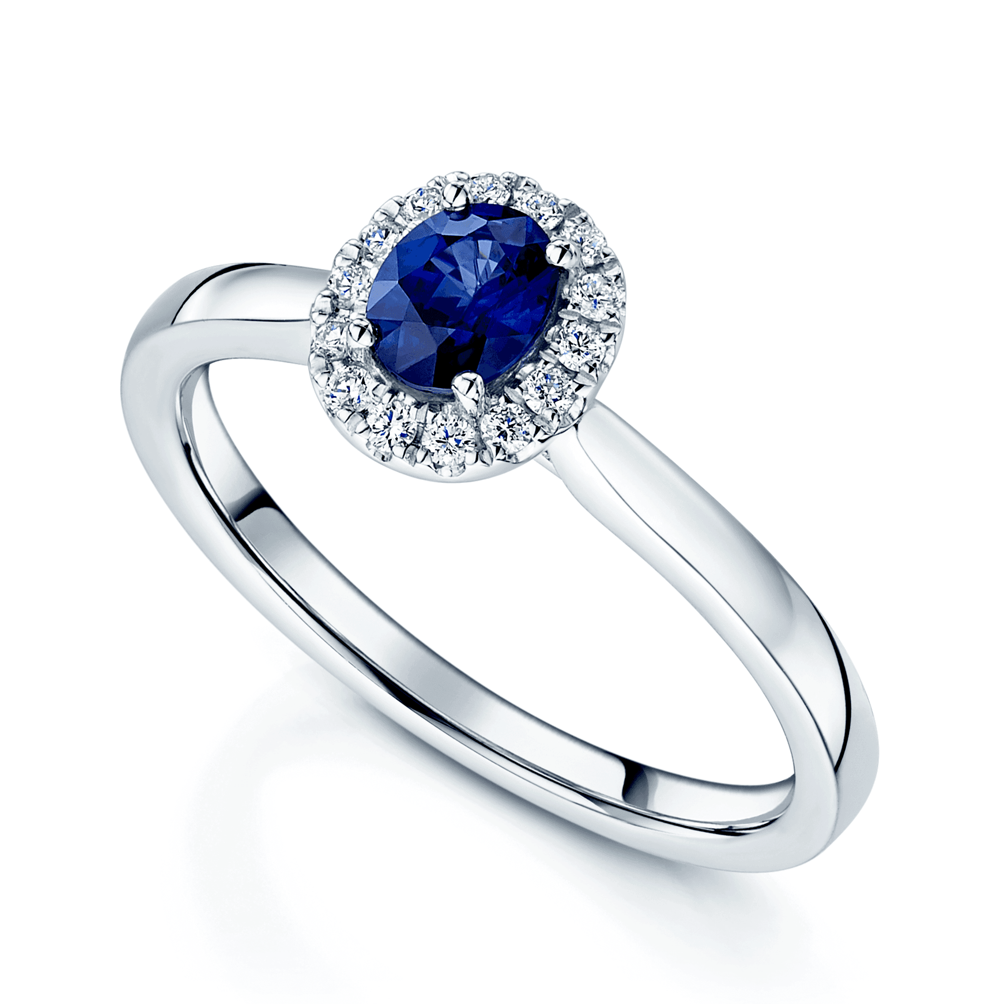 Berry's Platinum Oval Sapphire And Diamond Halo Ring - Berry's Jewellers