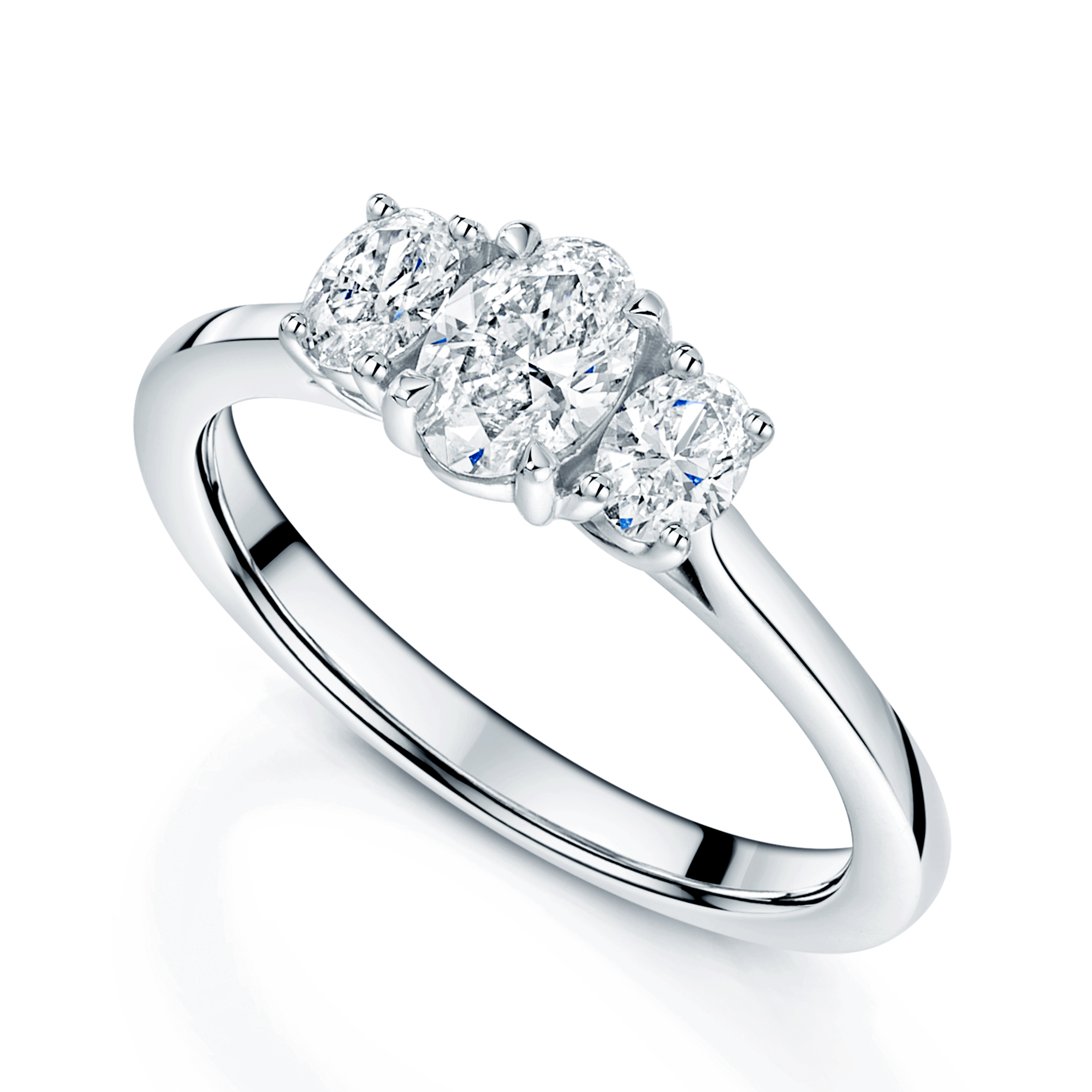 Berry's Platinum Oval Three Stone Diamond Ring - Berry's Jewellers