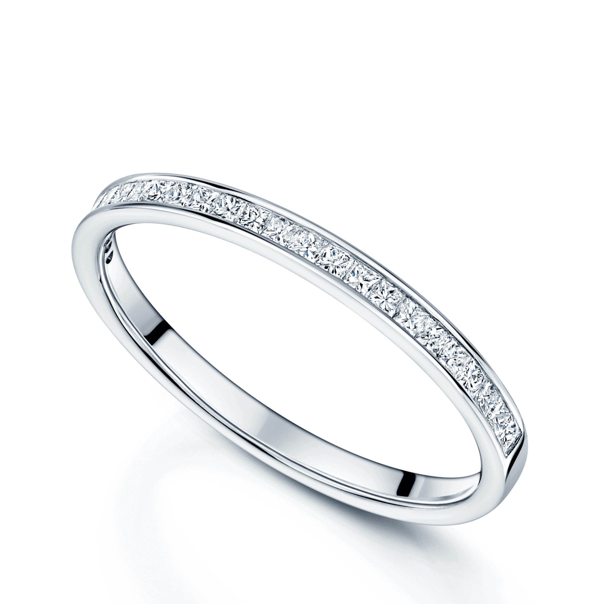 Berry's Platinum Princess Cut Diamond Channel Set Half Eternity Ring - Berry's Jewellers