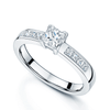 Berry's Platinum Princess Cut Diamond Single Stone Ring With Princess Cut Diamond Shoulders - Berry's Jewellers