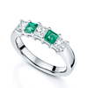 Berry's Platinum Princess Cut Emerald & Diamond Half Eternity Ring - Berry's Jewellers