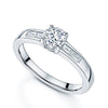 Berry's Platinum Round Brilliant Cut 0.70 Carat Diamond Ring With Baguette Cut Diamond Shoulders - Berry's Jewellers