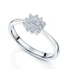 Berry's Platinum Round Brilliant Cut And Baguette Diamond Cluster Ring - Berry's Jewellers