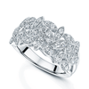 Berry's Platinum Round Brilliant Cut Diamond Fancy Leaf Design Wide Dress Ring - Berry's Jewellers