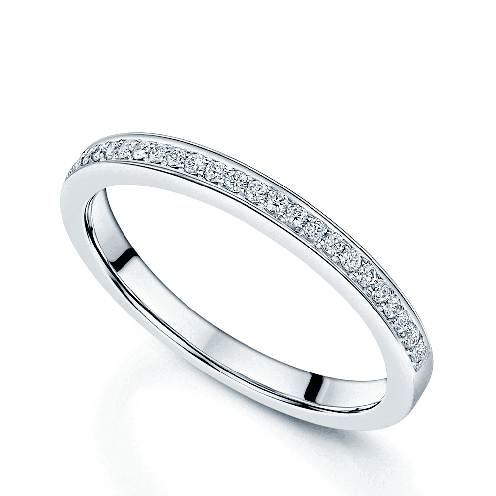 Berry's Platinum Round Brilliant Cut Diamond Pave Set Half Eternity Ring - Berry's Jewellers